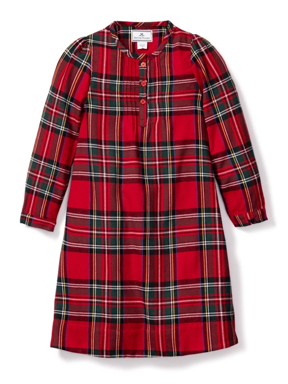 Petite Plume Red Plaid Cotton Nightgown - 6/12 months
